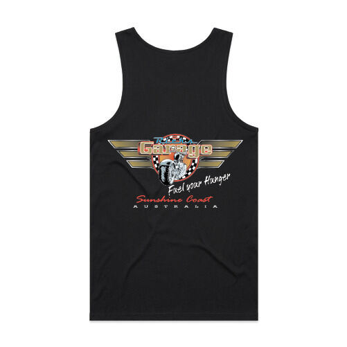 Ricks Garage singlets BACK